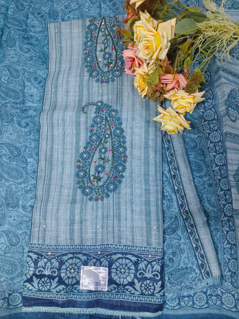 Exquisite Mauve Paisley Embroidered Ethnic Suit Set