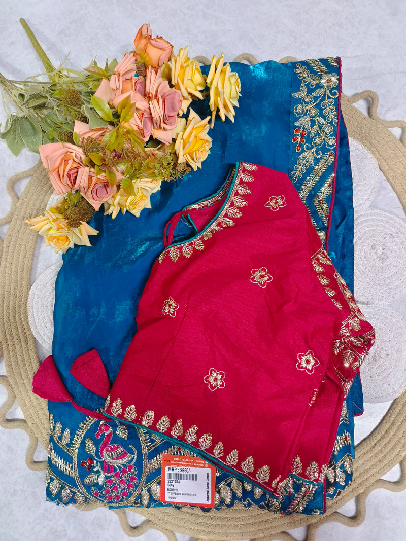 Elegant Deep Wine Embellished Evening Festive Saree