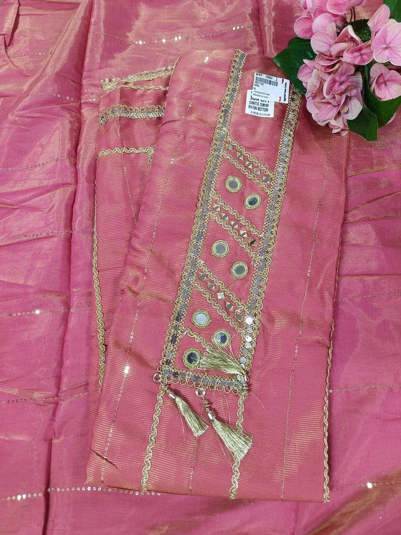 Chic Purple Mirror Work Suit with Ornate Details