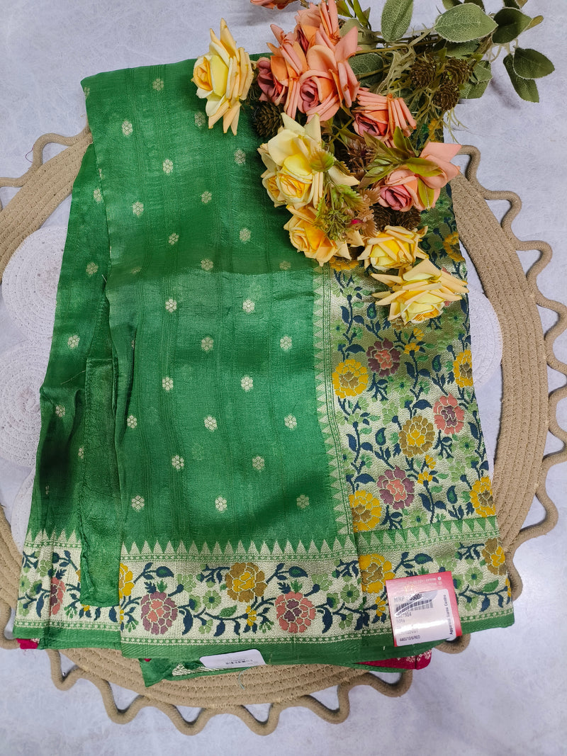 Regal Deep Purple Floral Designer Saree with Gold Weaving