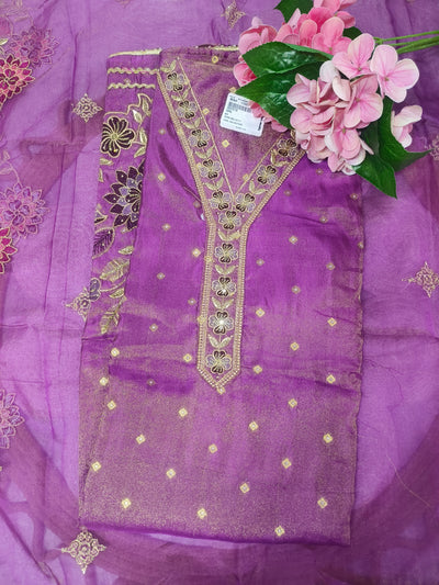 Elegant Royal Purple Fancy Suit Set with Golden Embellishments