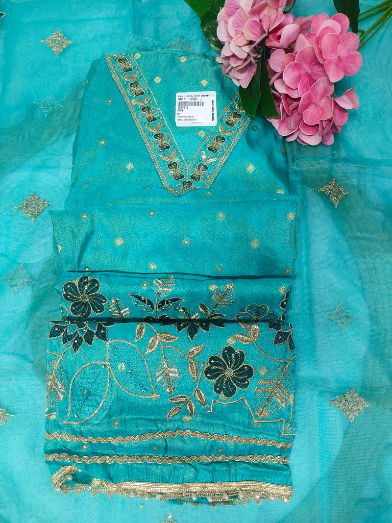 Elegant Royal Purple Fancy Suit Set with Golden Embellishments