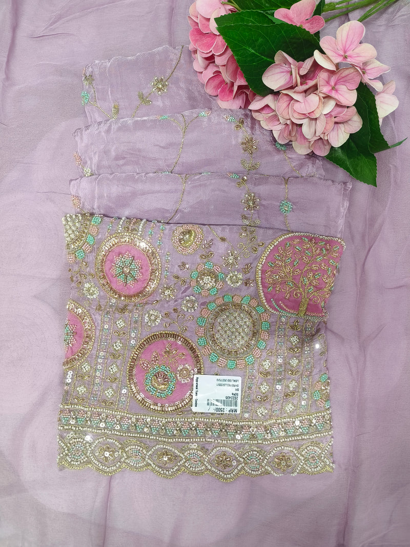 Elegant Royal Purple Fancy Suit Set with Golden Embellishments