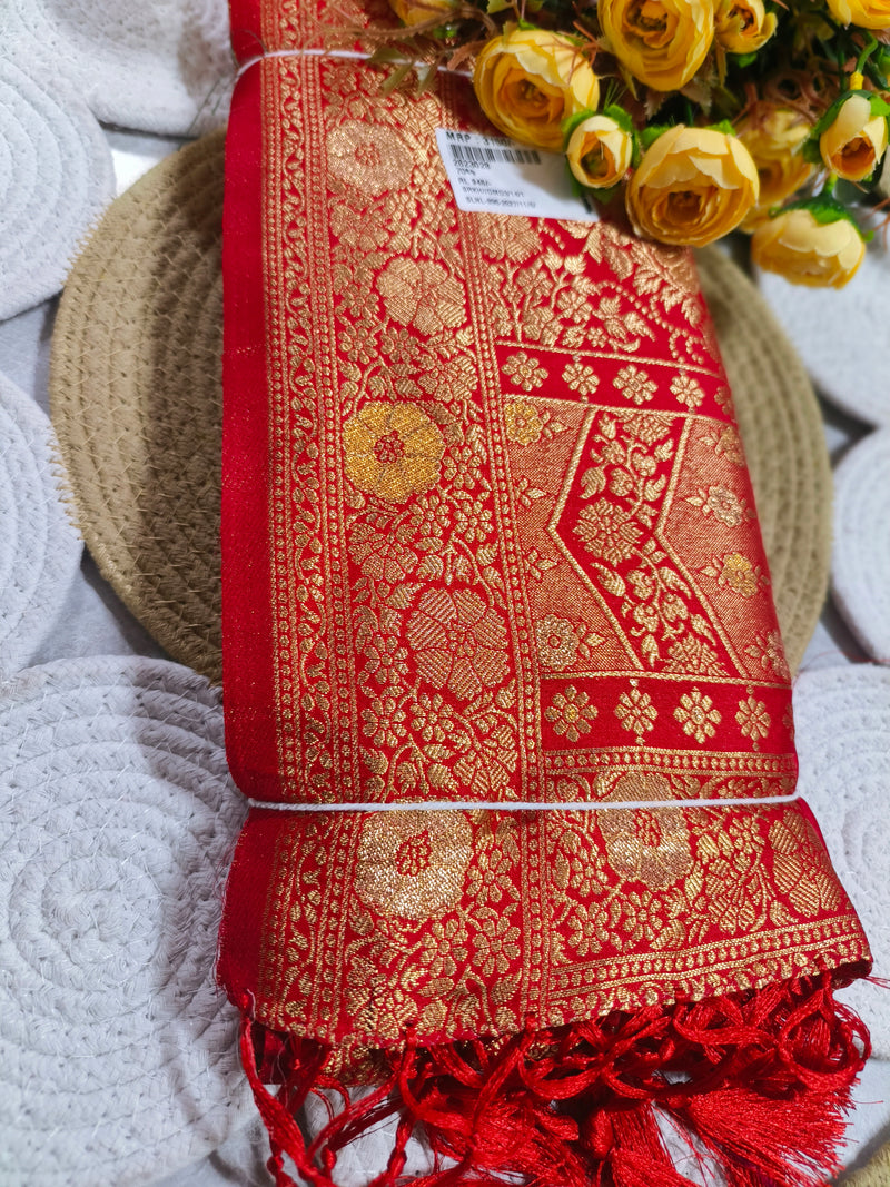 Sophisticated Plum Purple Silk-Feel Saree with Ornate Gold Zari