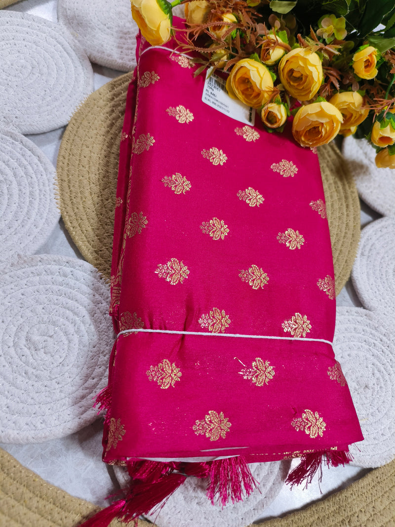 Classic Magenta Pink Buta Work Ethnic Saree