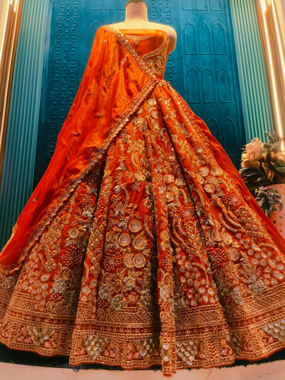 Royal Velvet Burgundy Bridal Lehenga with Architectural Embroidery