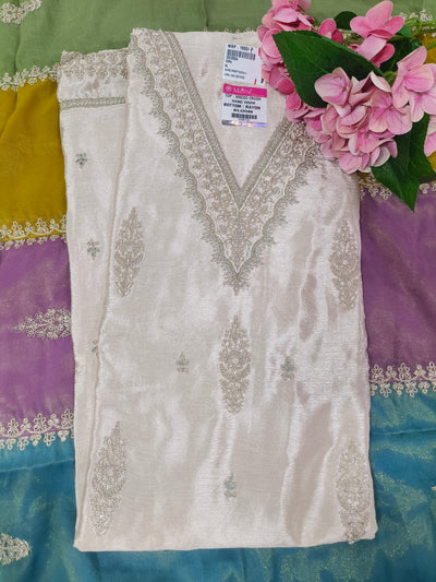 Royal Beaded Crushed Silk Unstitched Suit Set