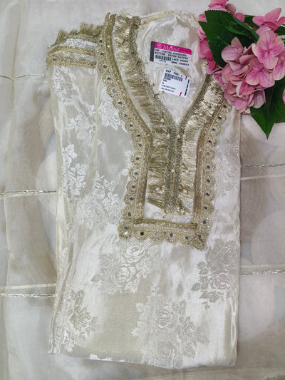 Luxury Mirror-Work Silk Unstitched Suit Set
