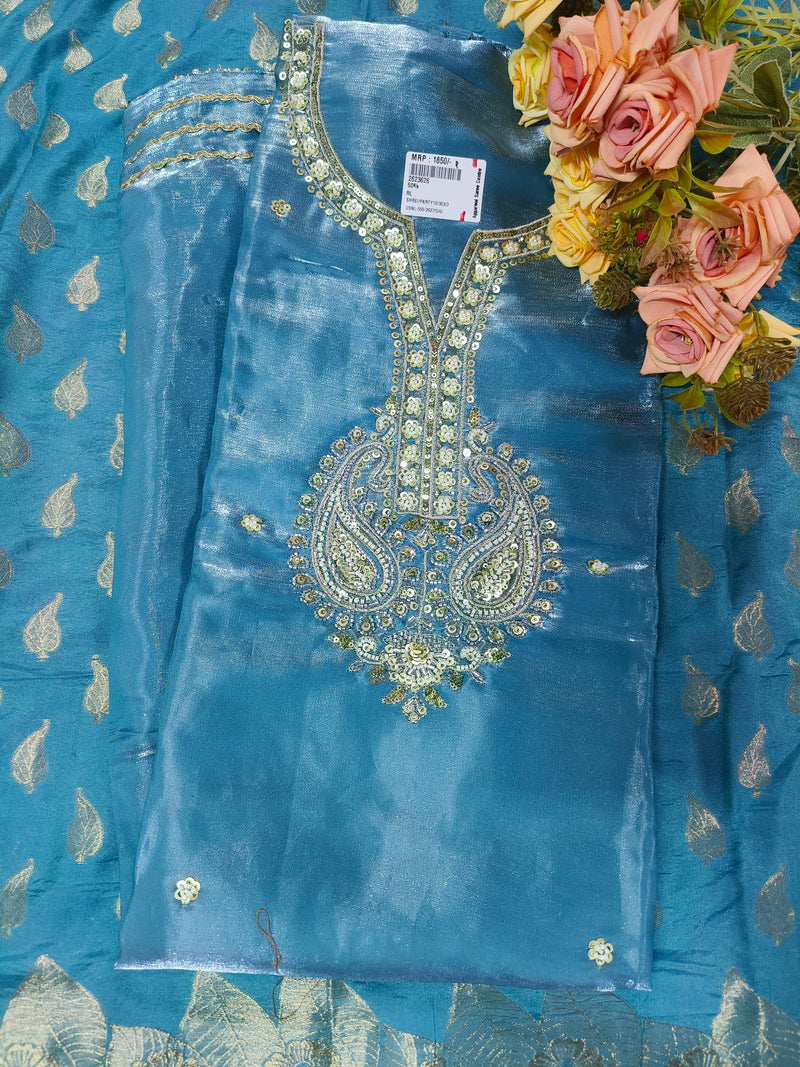 Chic Blue Designer Salwar Suit with Sequin Embroidery