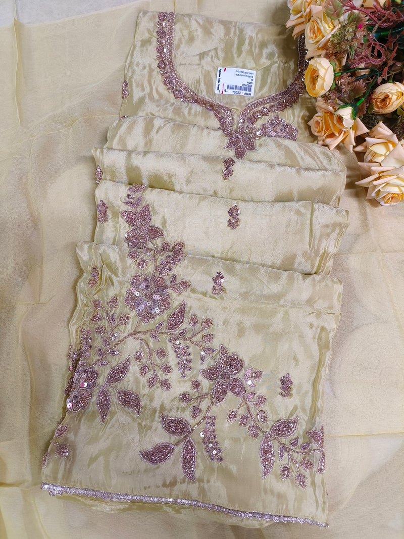 Golden Glint Floral Sequin Embellished Suit