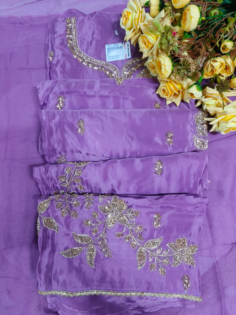 Golden Glint Floral Sequin Embellished Suit