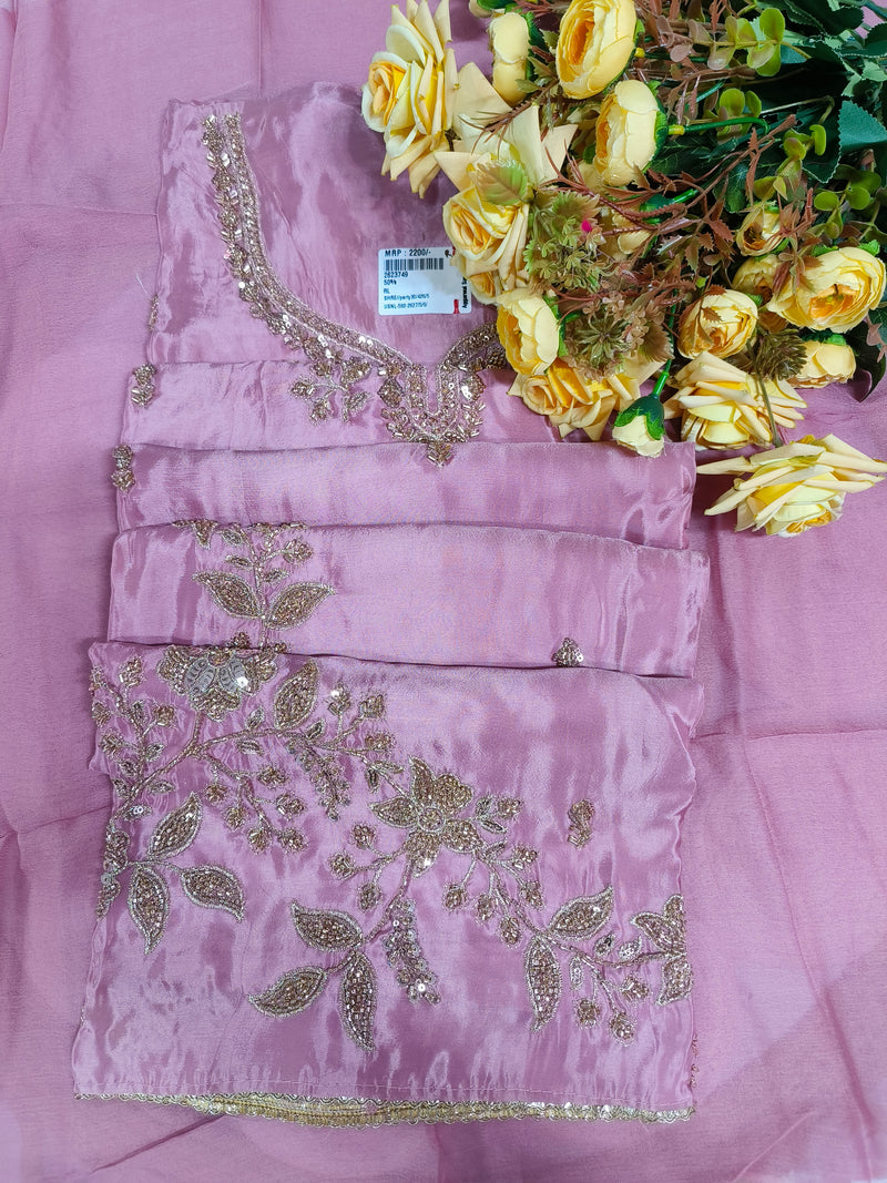 Golden Glint Floral Sequin Embellished Suit
