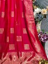 Vibrant Magenta Silk Saree with Elegant Gold Zari Weave & Motifs