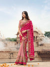 Opulent Rani Pink Embroidered Saree with Designer Blouse