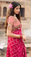 Opulent Rani Pink Embroidered Saree with Designer Blouse