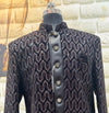 Regal Black & Silver Sequined Sherwani / Indo-Western Jodhpuri Suit for Men