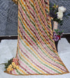 Radiant Multicolour Georgette Saree with Wavy Stripes & Mirror Work