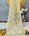 Exquisite Lemon Net Saree with Multicolor Floral Jal Embroidery