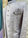 Elegant Powder Grey Sequin Embroidered Men's Sherwani