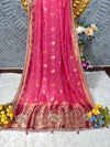 Opulent Onion Pink Art Silk Saree with Zari & Sequin Border Weave