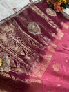 Opulent Onion Pink Art Silk Saree with Zari & Sequin Border Weave