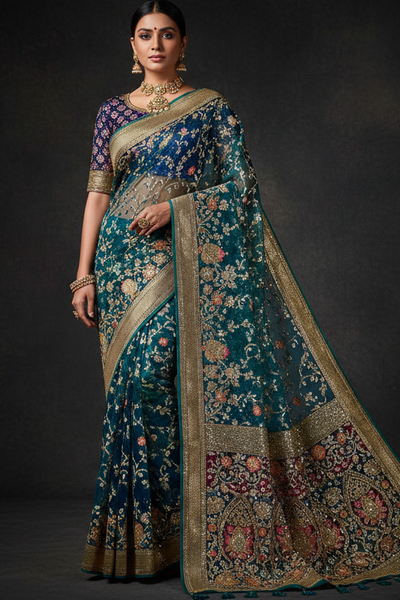 Net saree - Wonder Bazaar