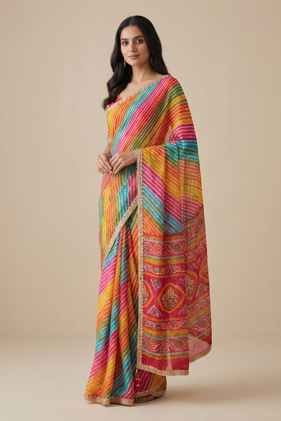 Leheriya  saree - Wonder Bazaar