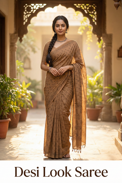 desi look saree - Wonder Bazaar