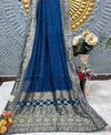 Elegant Royal Blue Banarasi Style Fancy Saree with Intricate Zari Work