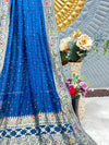 Elegant Royal Blue Banarasi Style Fancy Saree with Intricate Zari Work