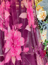 Enchanting Wine Magenta Georgette Saree with Floral Prints & Sequin Work
